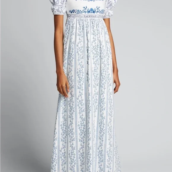 Agua by Agua Bendita Pistacho grosellas-printed poplin dress maxi floral - Picture 3 of 12